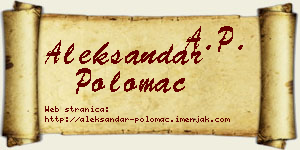 Aleksandar Polomac vizit kartica
